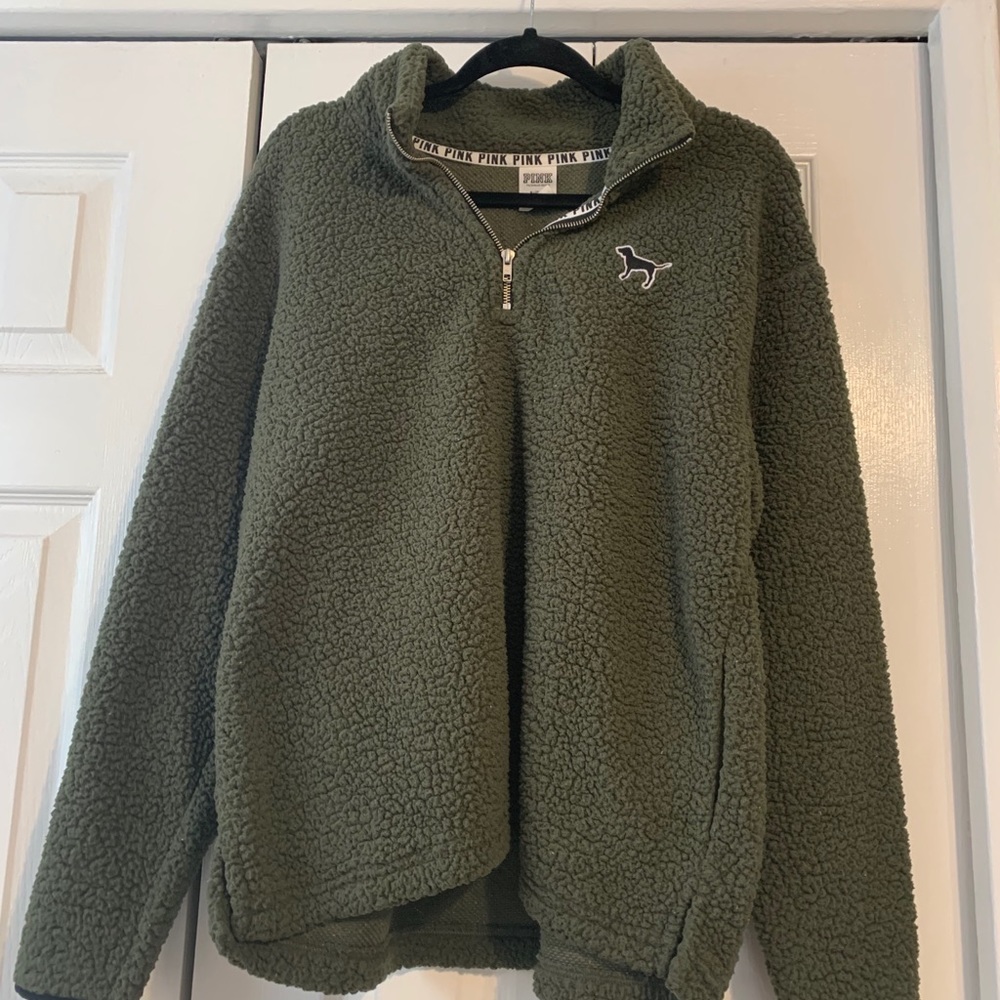 PINK Victoria’s Secrets Quarter Zip Bear Coat